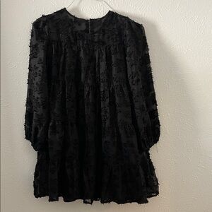 SHEIN Black Textured Mini Dress